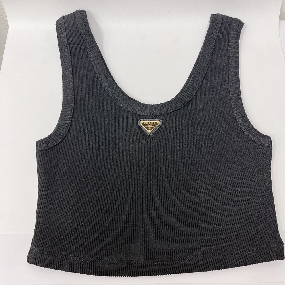 PRADA logo cropped tank top - Picture 6 of 9